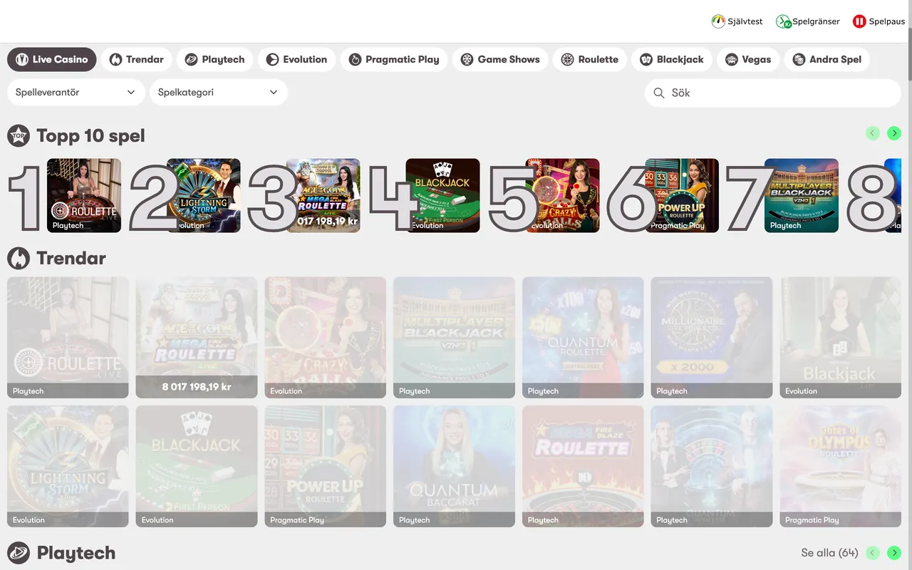 Live casino hos 10Bet