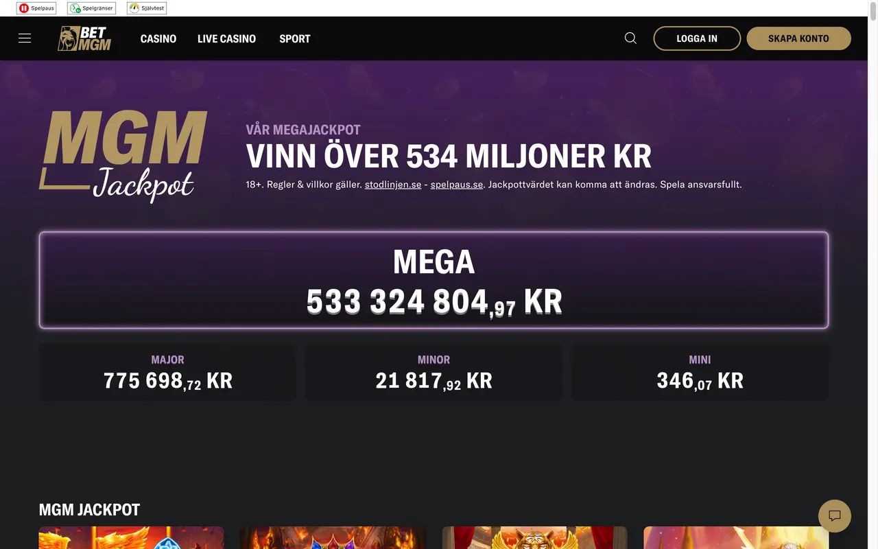 MGM Jackpot hos BetMGM