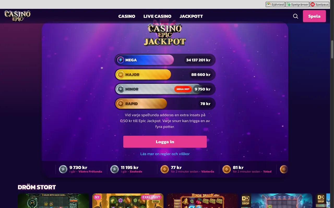 Epic Jackpot hos Casino Epic
