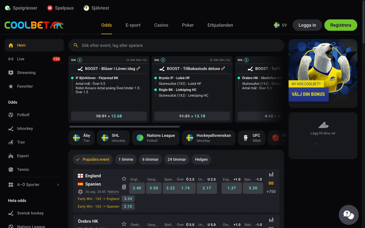 Sportsboken hos Coolbet