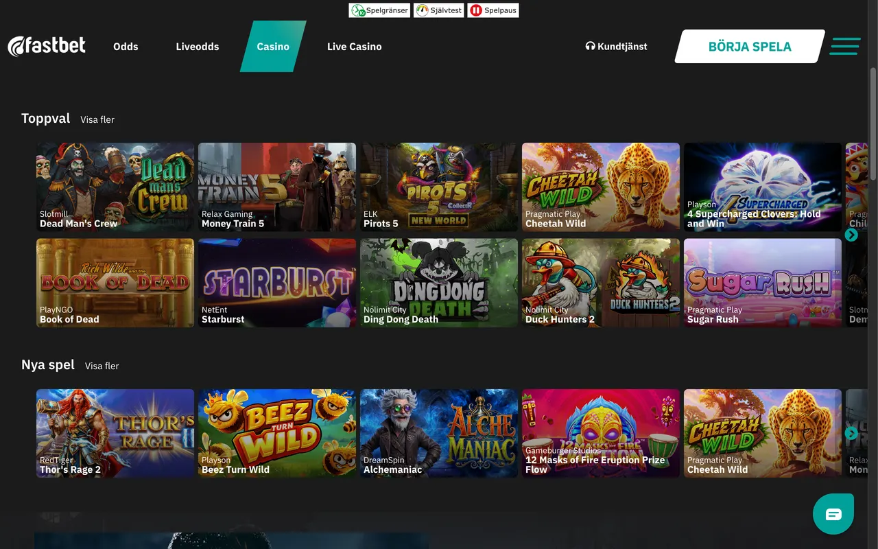 Casinolobbyn hos FastBet