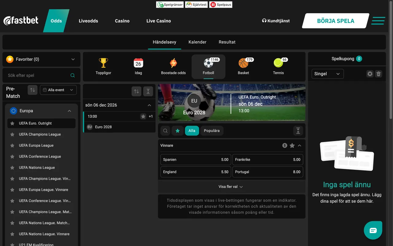 Sportsboken hos FastBet
