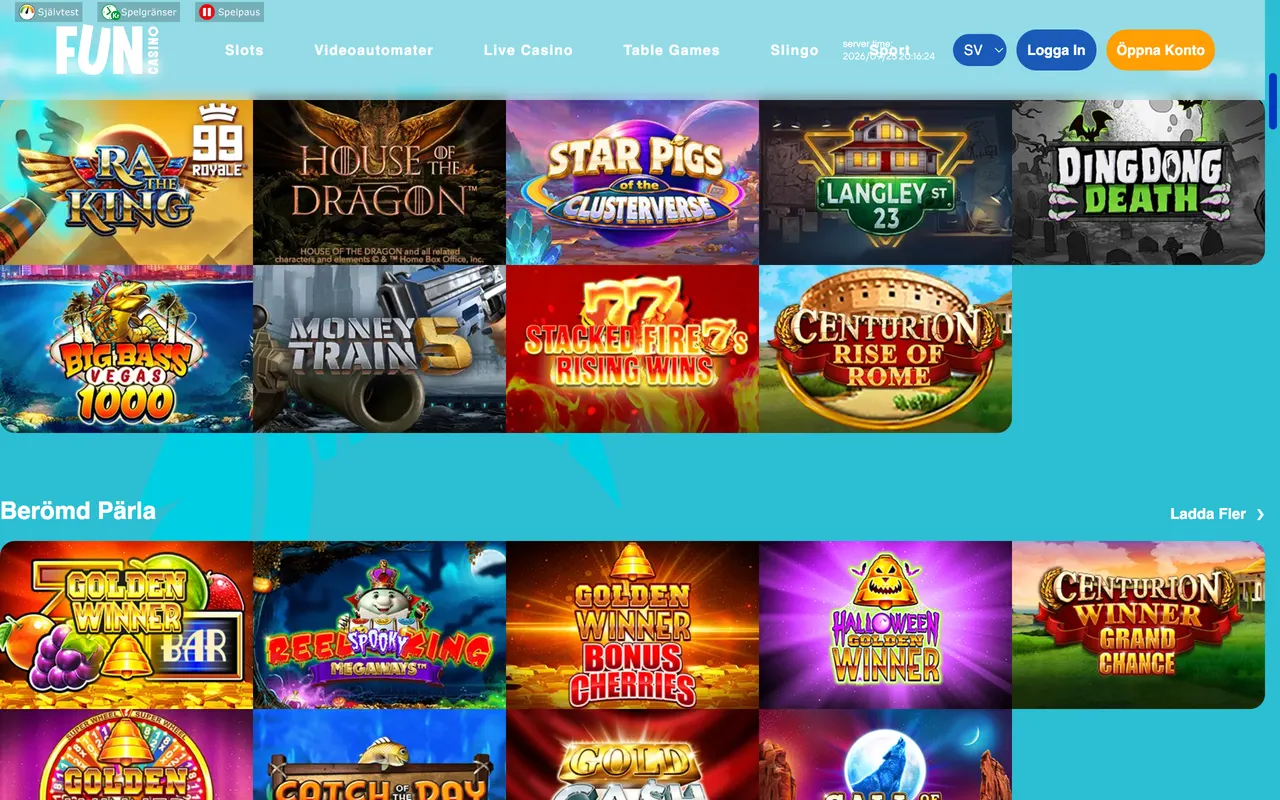 Spelutbudet hos Fun Casino