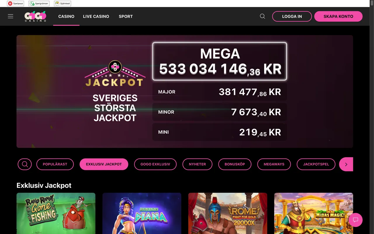 GoGoJackpot hos GoGo Casino