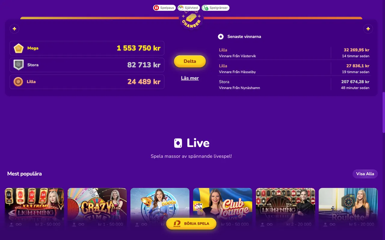 Lyckochansen hos Happy Casino