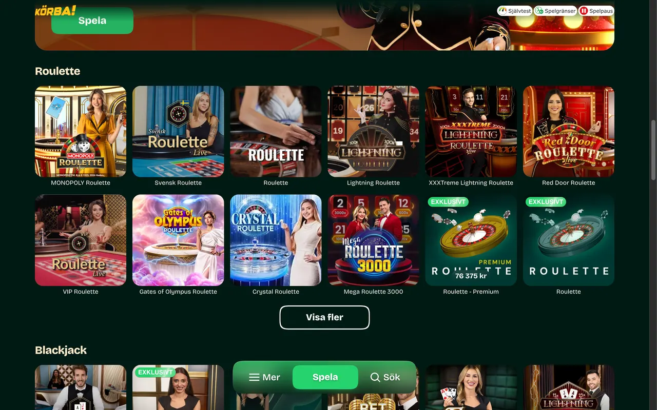Live casino hos Körba