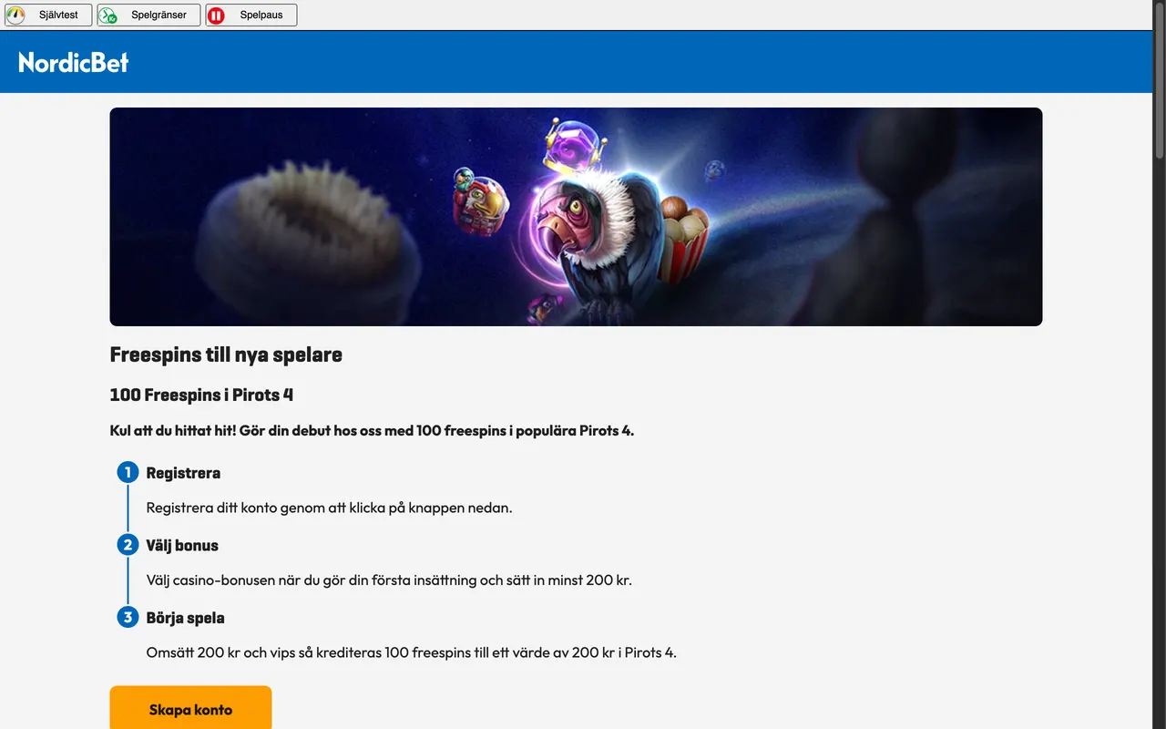 Casinobonusen hos NordicBet