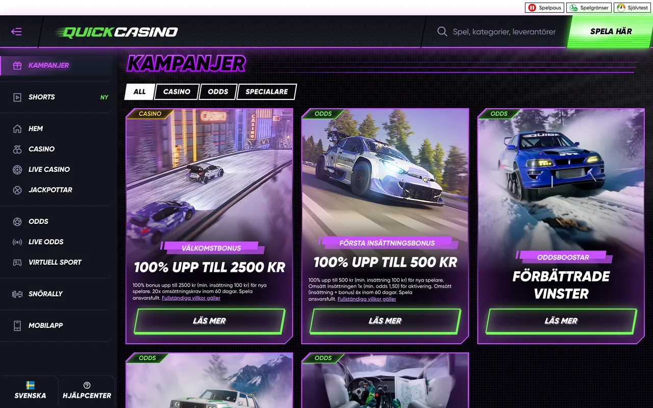 Bonusarna hos Quick Casino