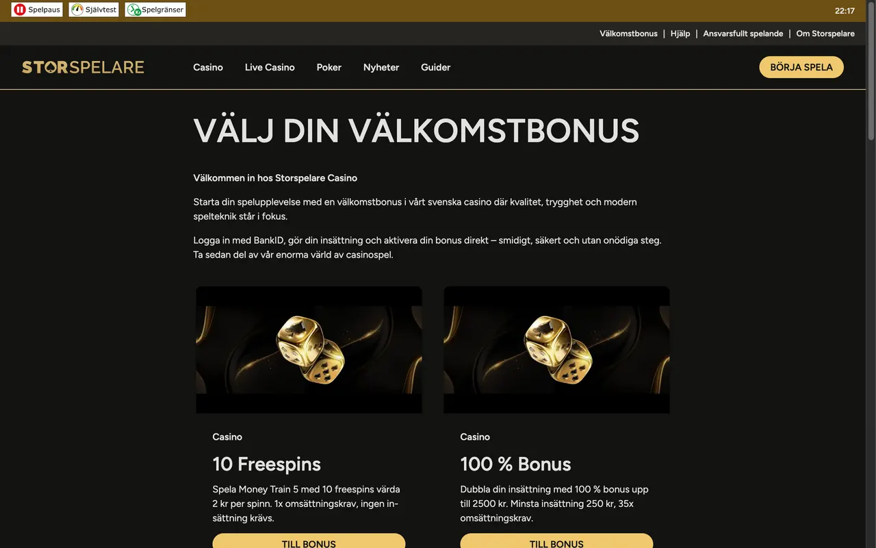 Bonusvalet hos Storspelare