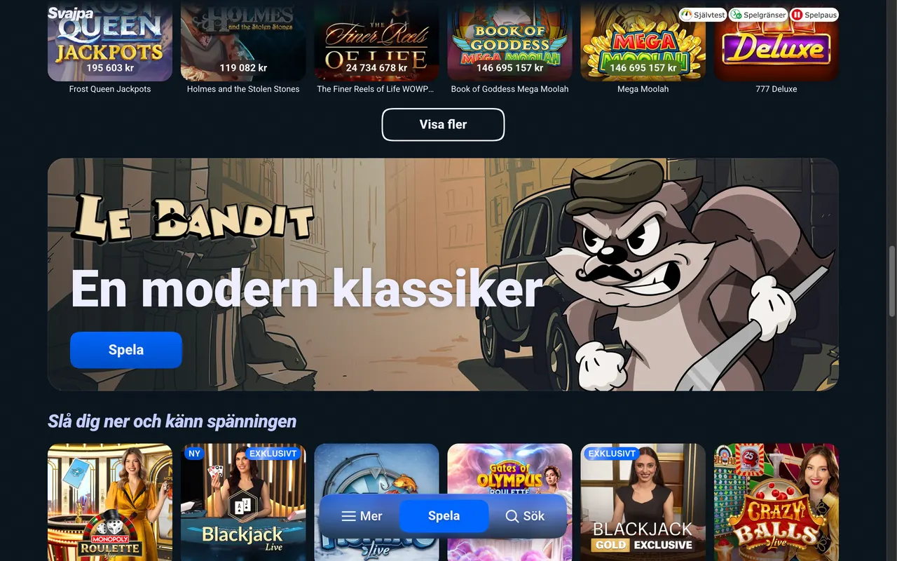 Svajpas vinstfeed med svenska orter