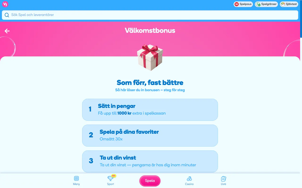 Bonussidan hos Vera&John