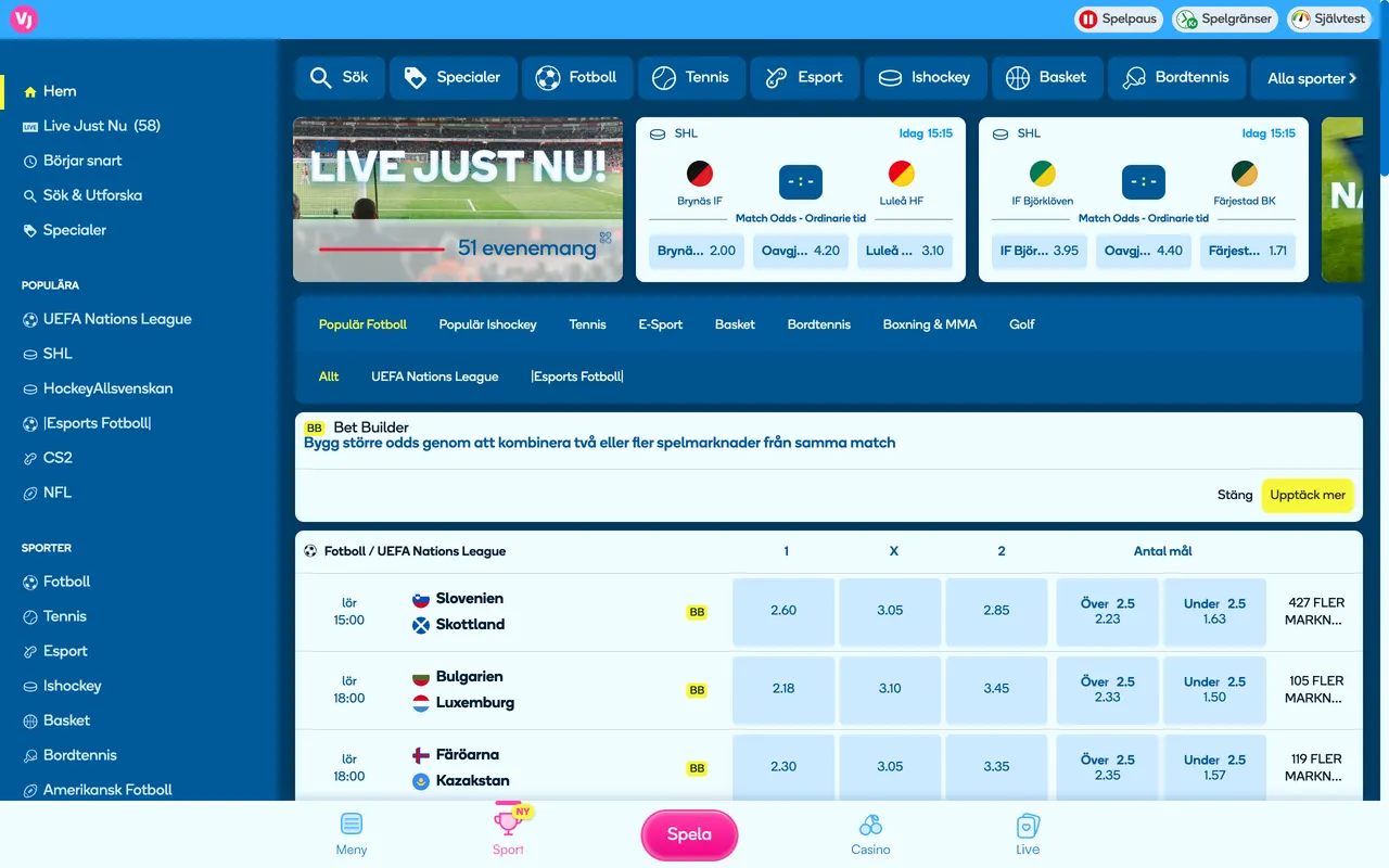 Sportsboken hos Vera&John
