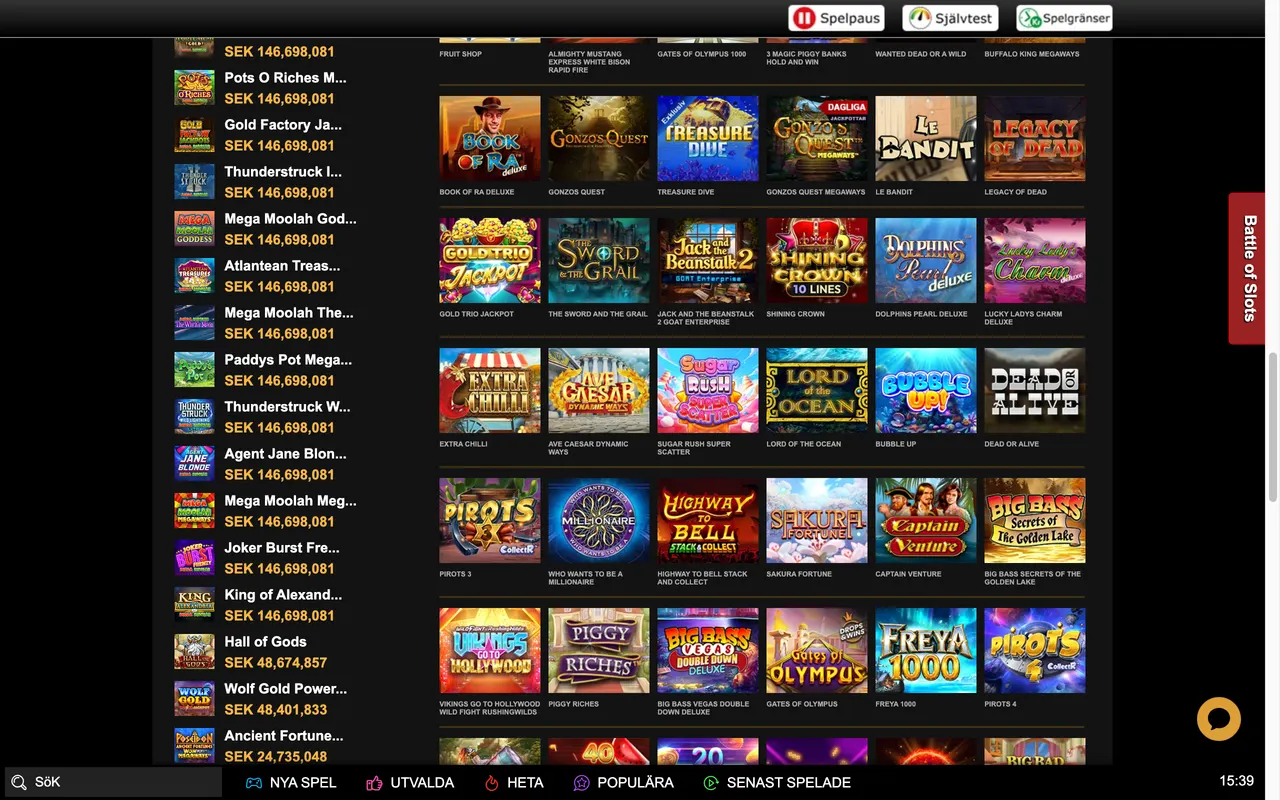Battle of Slots hos Videoslots