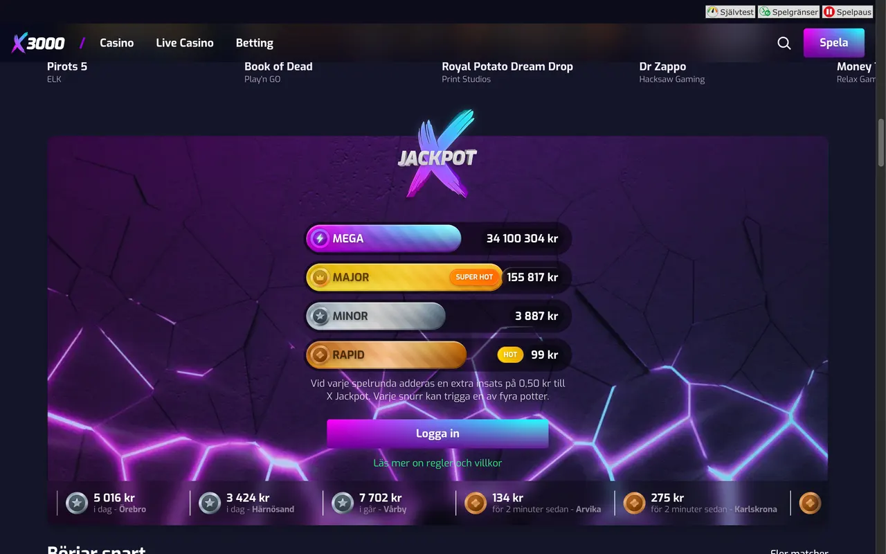 X Jackpot hos X3000